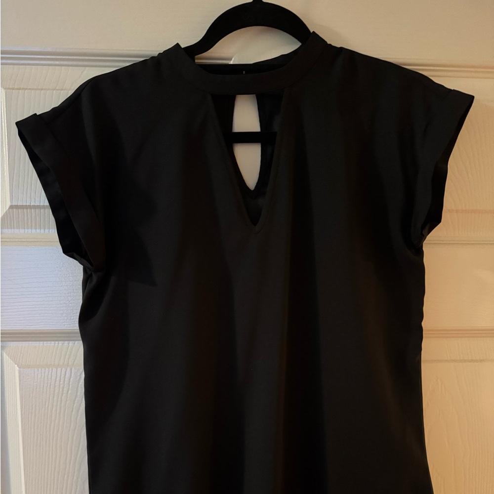 Express Black Keyhole Blouse